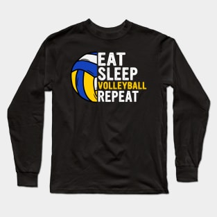 Eat Sleep Volleyball Repeat Funny Volleyball Players Boys Long Sleeve T-Shirt